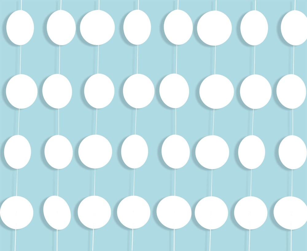 Rodudu 52.5ft White Dot Garland Paper Streamer Banner String Decor