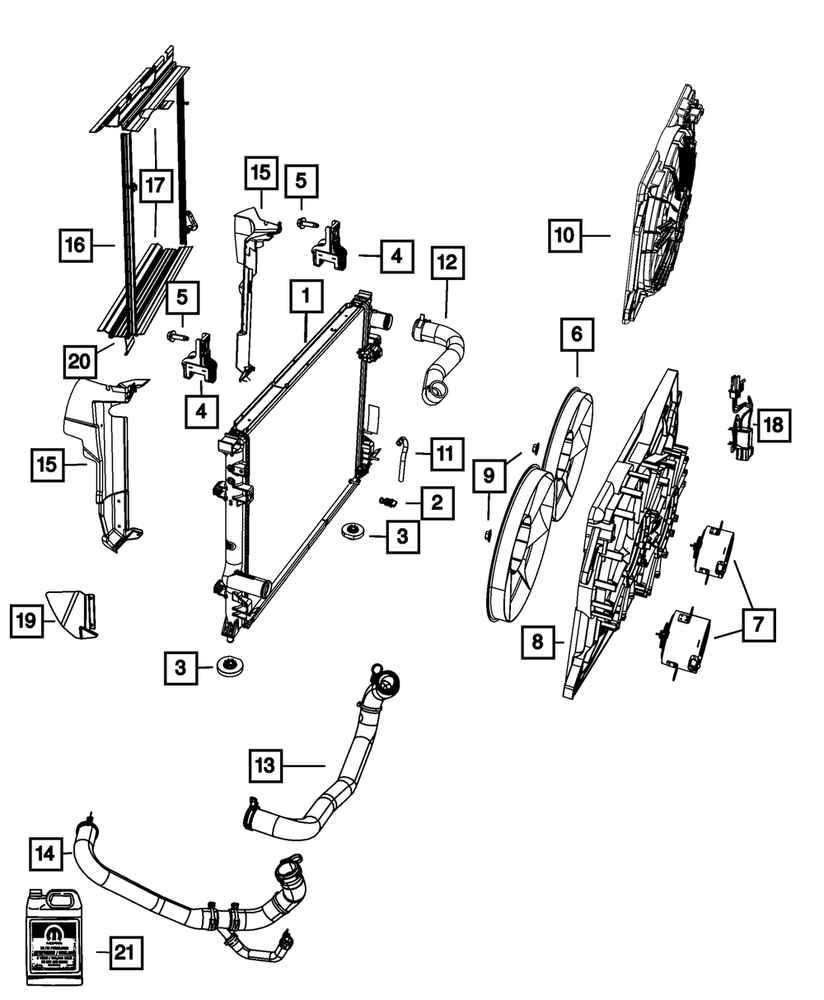 Genuine Mopar Radiator Fan Motor Right 5072330AB