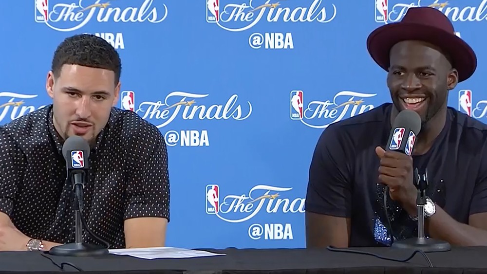 Klay Thompson And Says Warriors At A Press Conference 8x10 Picture Celebrity Pri