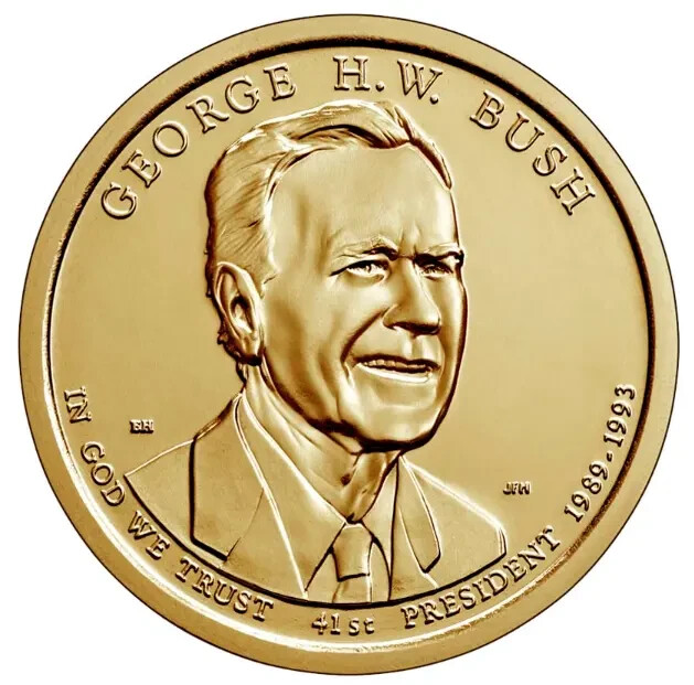 💰 2020 P Presidential George H.W. Bush  $1 Dollar - UNC BU Coin FM US Mint Roll