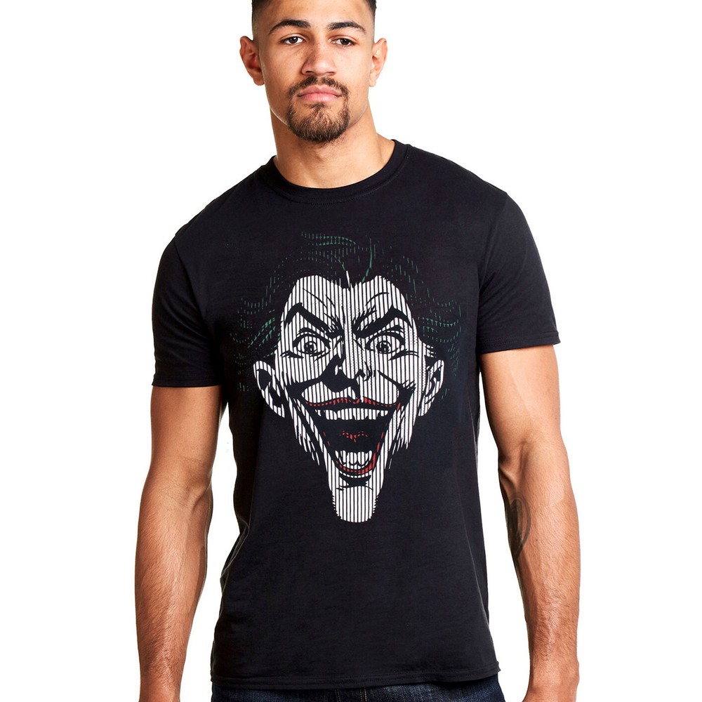 Официальная мужская футболка DC Comics Joker Lines черные размеры S–XXL