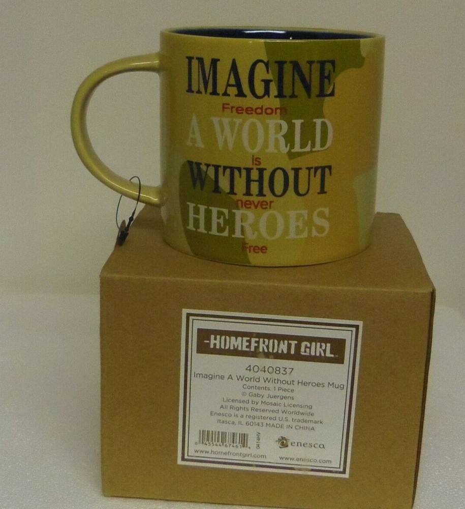 Imagine a World without Heroes Enesco Home Front Girl Patriotic mug cup 4040837-image