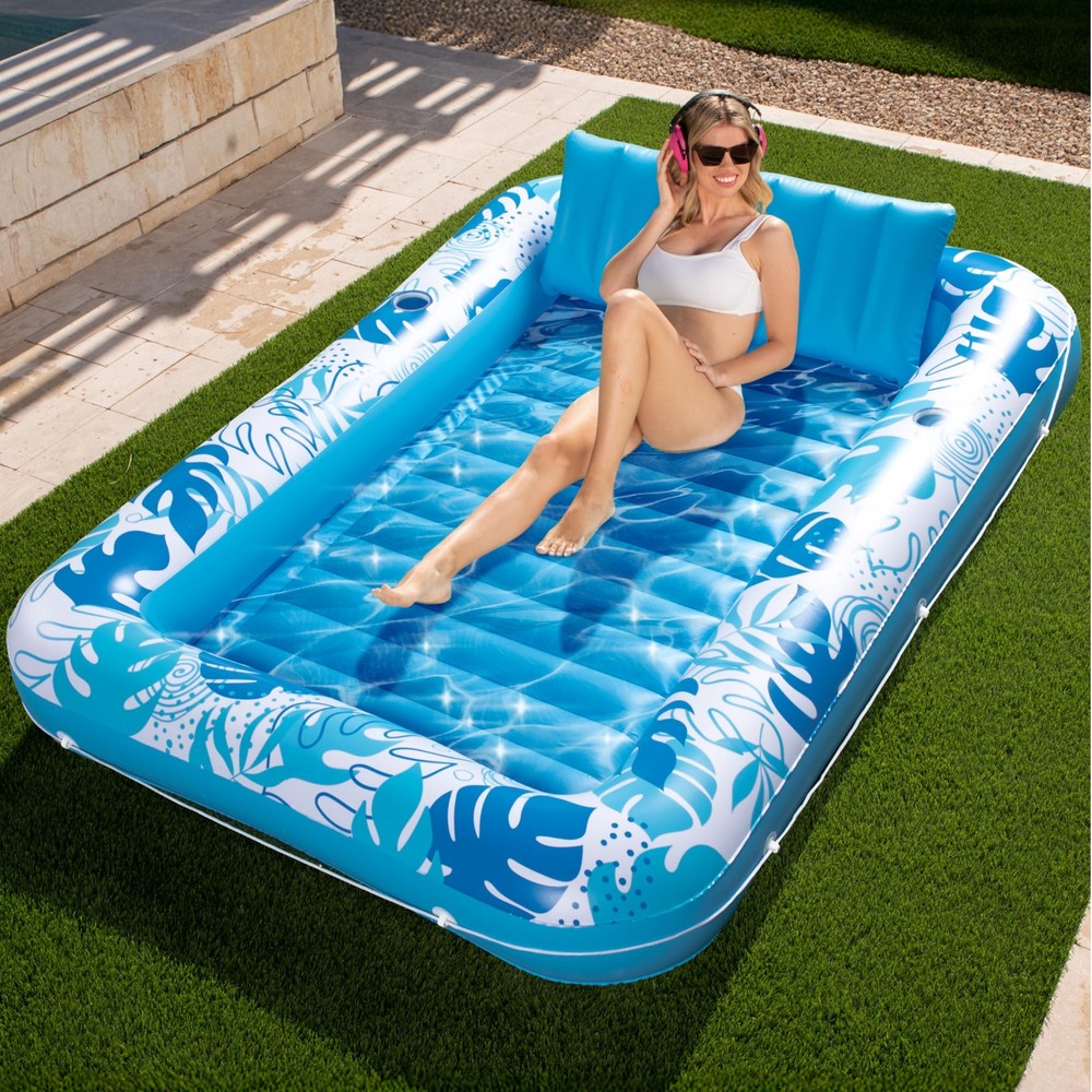 Extra Large 85x57 Inflatable Tanning Pool Lounger Float for Adults