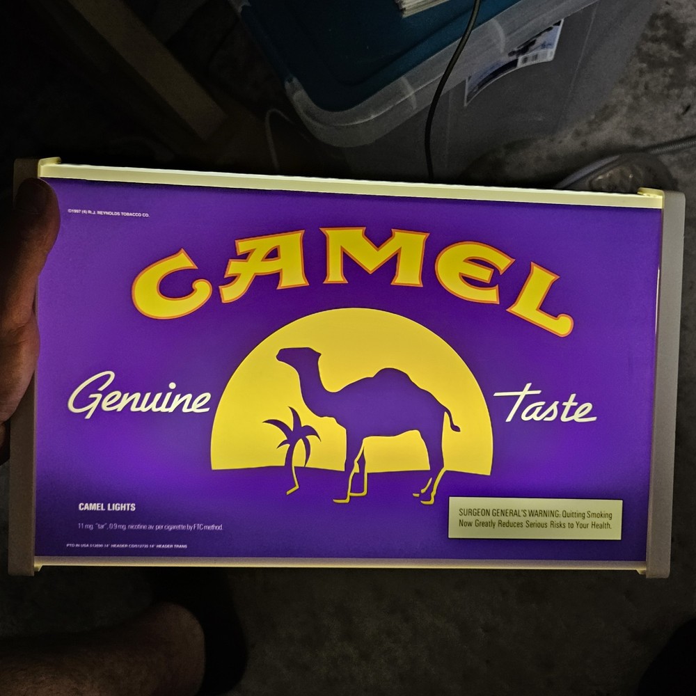 Vintage Joe Camel & Winston 1997 Lighted Advertising Sign 14.5