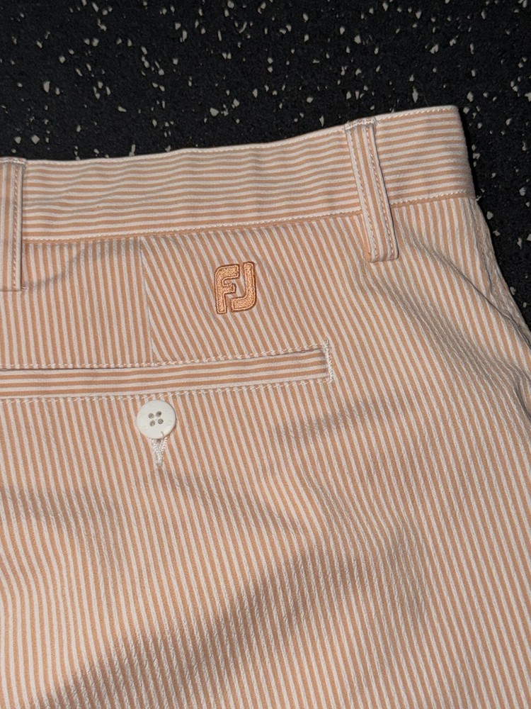 FootJoy Golf Shorts Seersucker Striped Performance Stretch Flat Mens 38 x 10