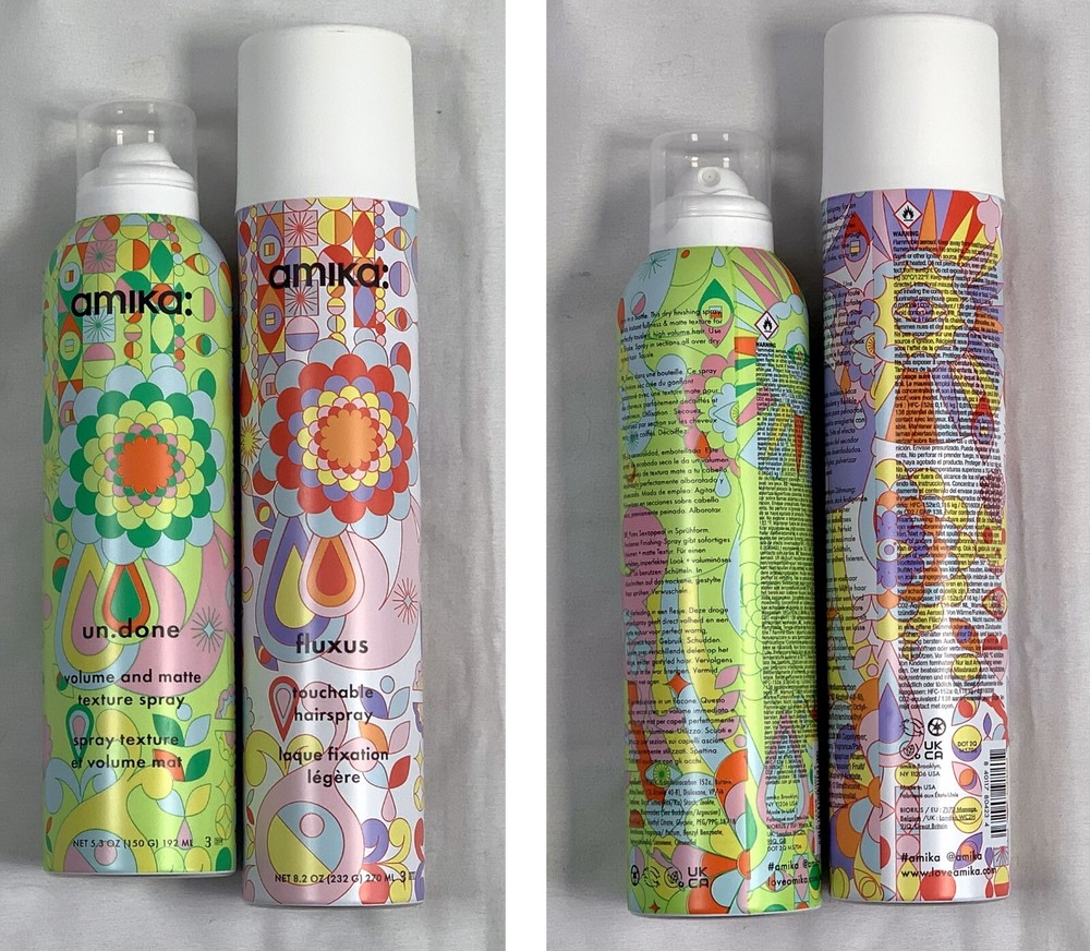 Amika Un.Done Volume Matte Texture Spray 5.3 oz with Fluxus Touchable Hairspray