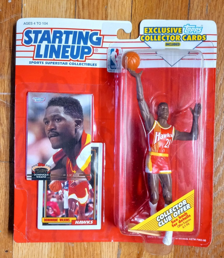 1993 Starting Lineup Dominique Wilkins Hawk Basketball Figure With Cards