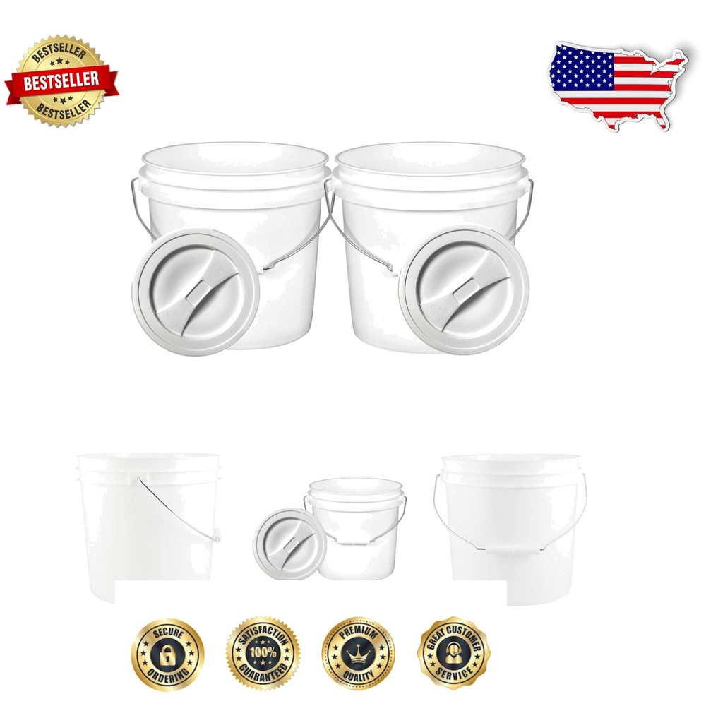 Effortless Storage: 2-Pack BPA-Free 2-Gallon Buckets with Metal Handles