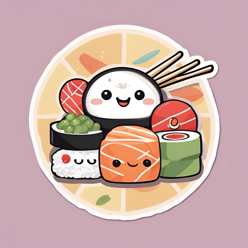 75mm Cute Sushi Roll Diary AMAZING STICKER! Cute Collectable