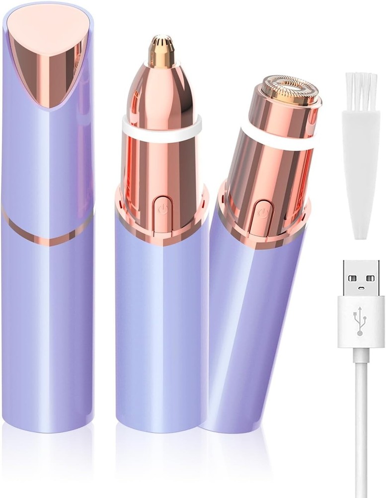 Facial Hair Removal Eyebrow Trimmer 2 in 1, Portable Facial Hair Remover for Wom