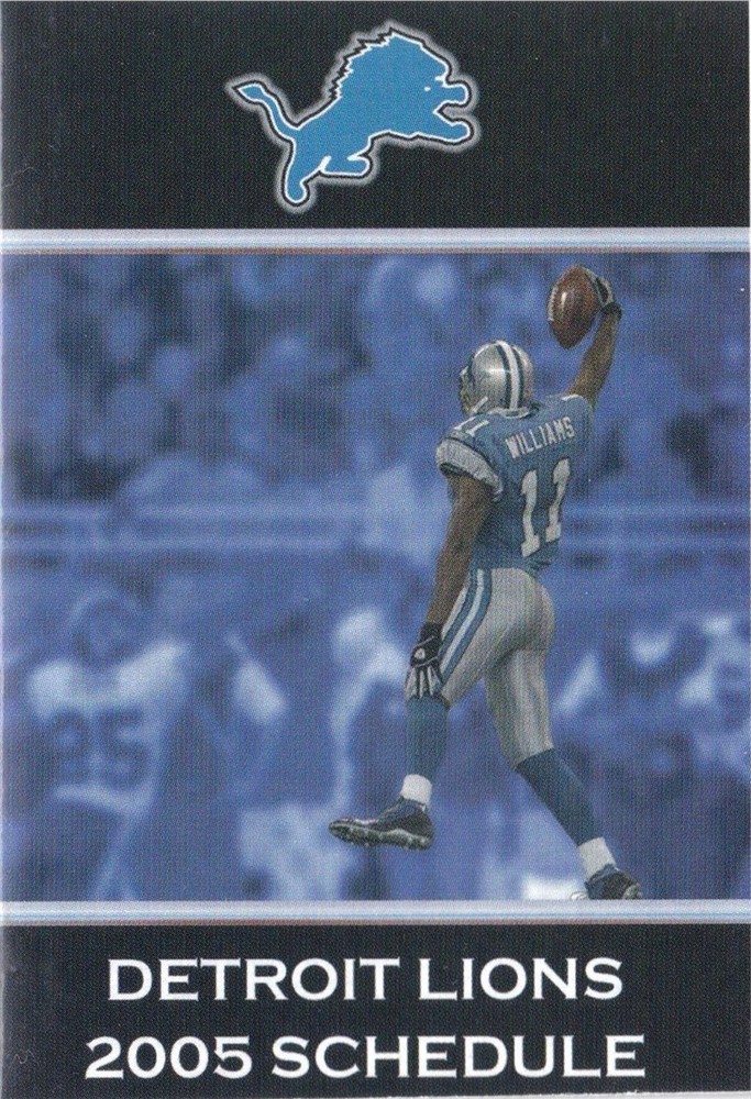 2005 Detroit Lions NFL Football Pocket Schedule- Better Made
