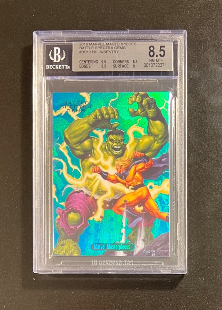 2016 Marvel Masterpieces Battle Spectra Gems Card #12 HULK VS SENTRY BGS 8.5