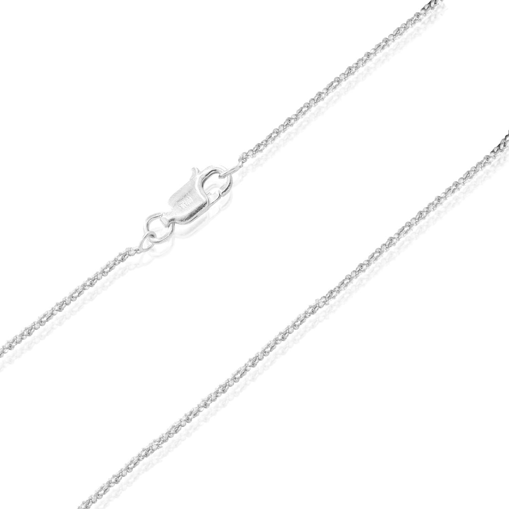 Sterling Silver Sparkle Rock Chain Anklet for Women - 2mm Italian Made