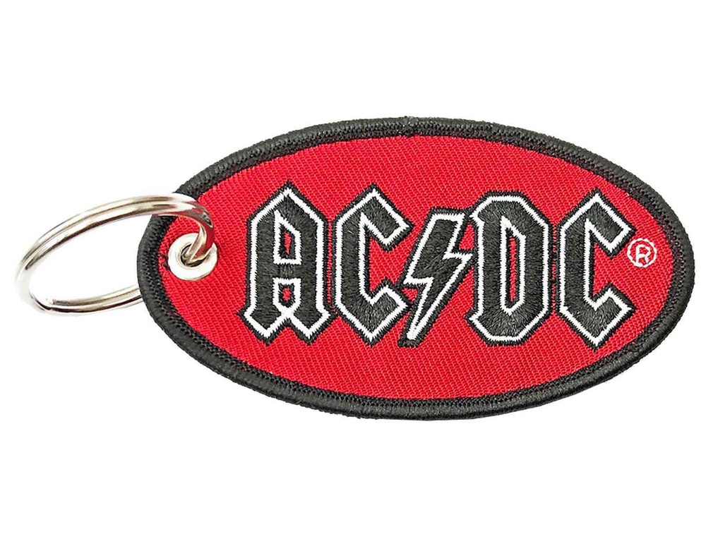 AC/DC Keyring Keychain Oval Classic Band Logo Patch new Official Red Size One