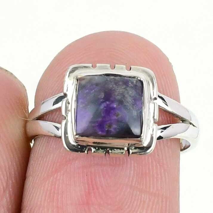 Halloween Deal Sugilite Stone Solid Sterling Silver Cluster Daughter Ring Size 7