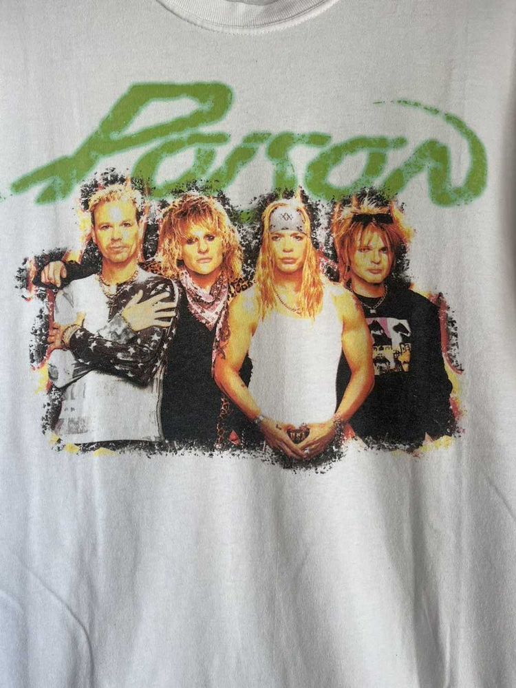 Vintage Poison Band Short Sleeve White All Size T-Shirt HH43
