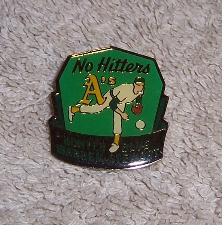 Oakland A's Athletics No Hitters Hunter Blue Warren Stewart Pin