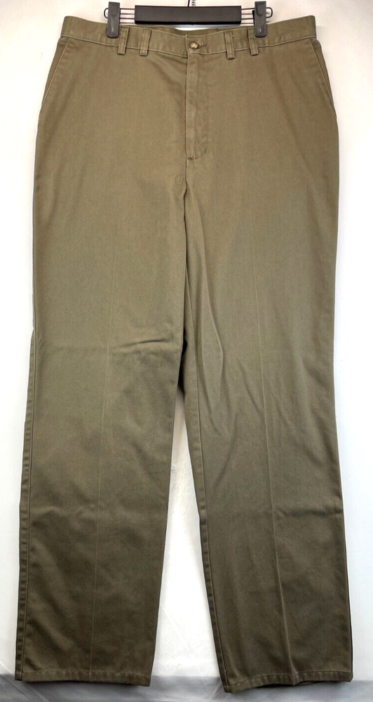 Haggar Khakis - Mens 36 x 34 - Brown - Flat Front - Chino - Canvas (1934)