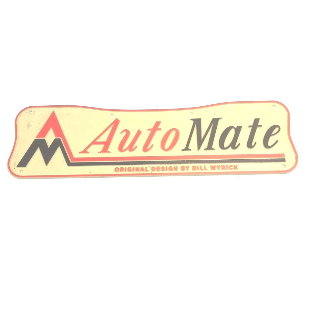 AUTO MATE VINTAGE PLASTIC DISPLAY SIGN BILL WYRICK RV DEALER SHOP 17