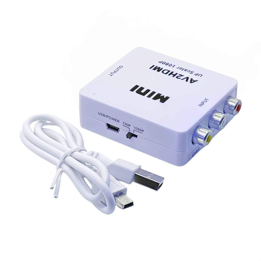 AV to HDMI Converter Upscaler RCA CVBS Composite Adapter Wii NES DVD Plug Play