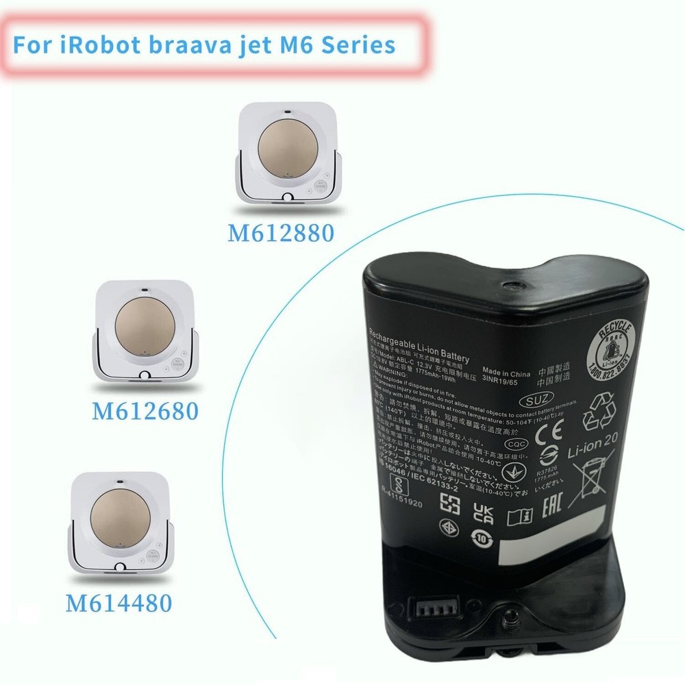 ABL-C Battery For iRobot Braava Jet M6 (6110) Series M611020 M612880 M612680 US-image