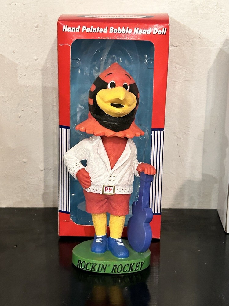 2002 Memphis Redbirds Rockin Rockey Mascot Bobblehead in Original Box