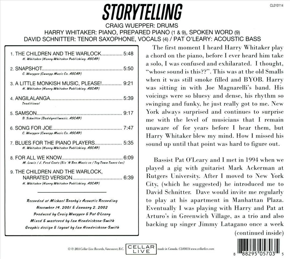 Craig Wuepper - Storytelling CD 2014 Folk Rock Album