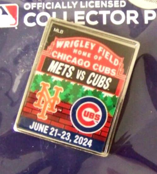 2024 New York Mets Chicago Cubs pin Wrigley Field NY MLB c45364