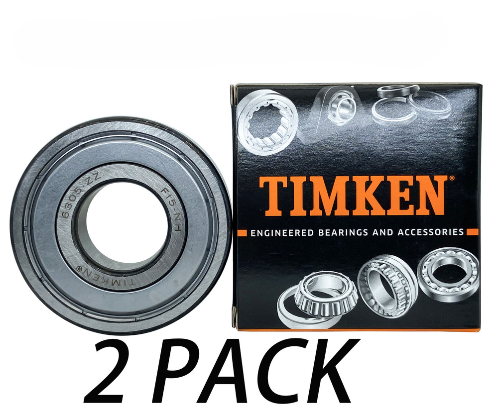 New 2PACK 6305-ZZ TIMKEN 25X62X17 Double Metal Seal Ball Bearings FAST SHIPPING