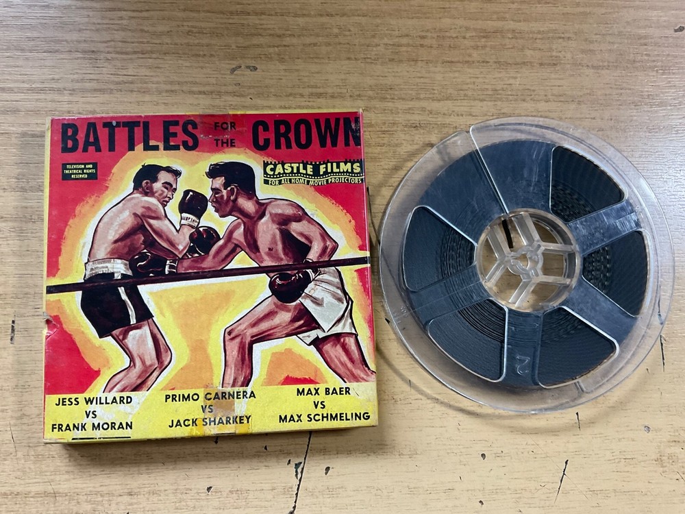 8mm Silent Film BATTLES FOR THE CROWN Boxing Classic by Castle Films