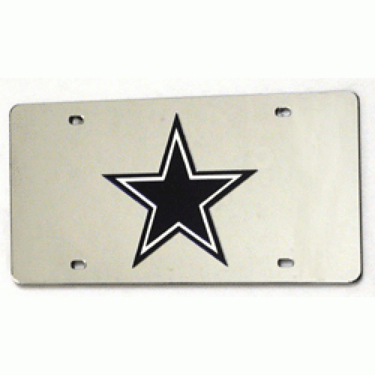 dallas cowboys nfl football team logo silver laser license plate usa made