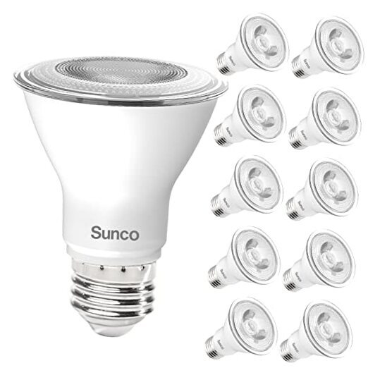 (Pack of 10 PAR20 LED Bulbs 50W Equivalent 7W Dimmable, CRI90 3000k Warm White