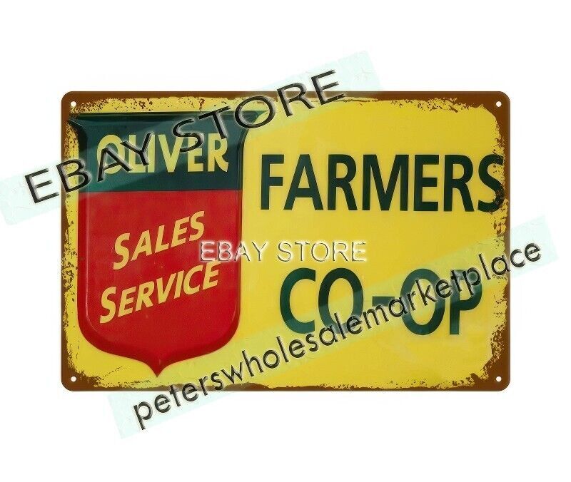 1960'S countryside TRACTOR FARMERS CO-OP rustic farmhouse decor tin sign retro