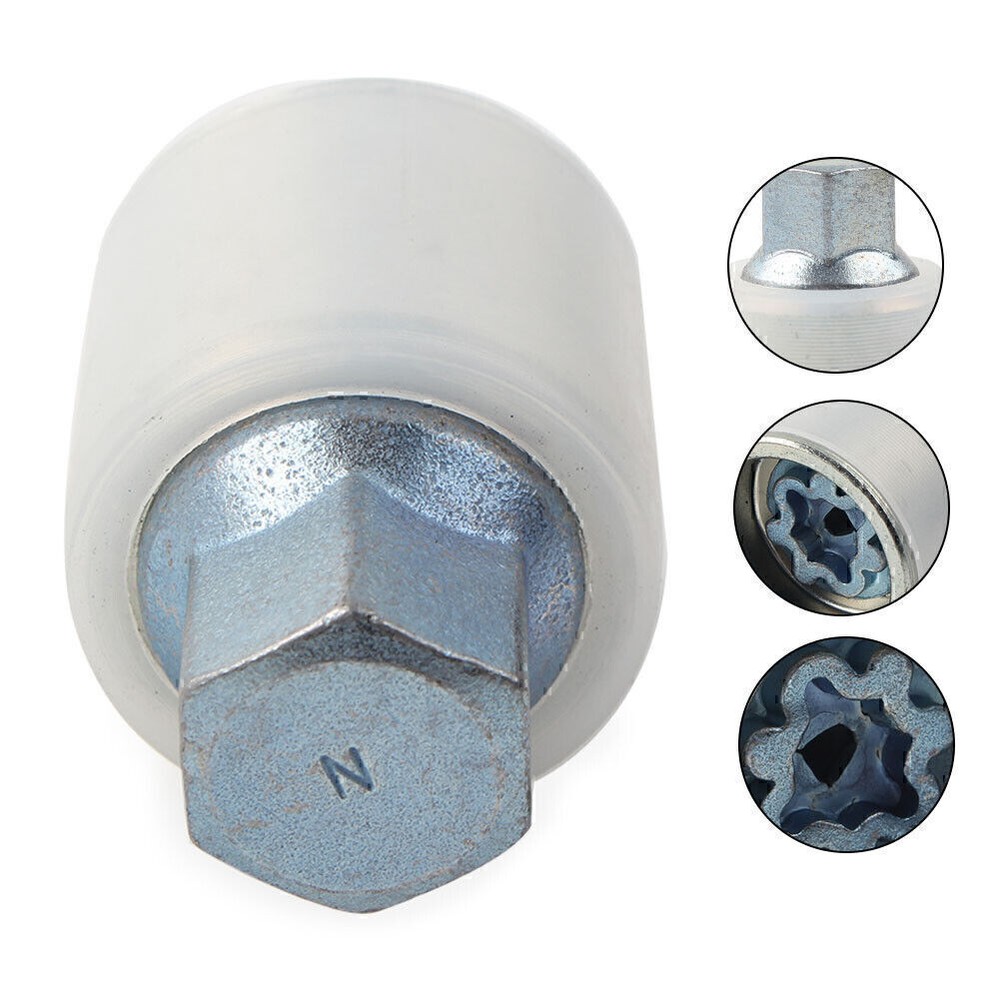 1 pieza nuevo perno de llave de tuerca de rueda de bloqueo letra N para Audi acero cromado-molibdeno