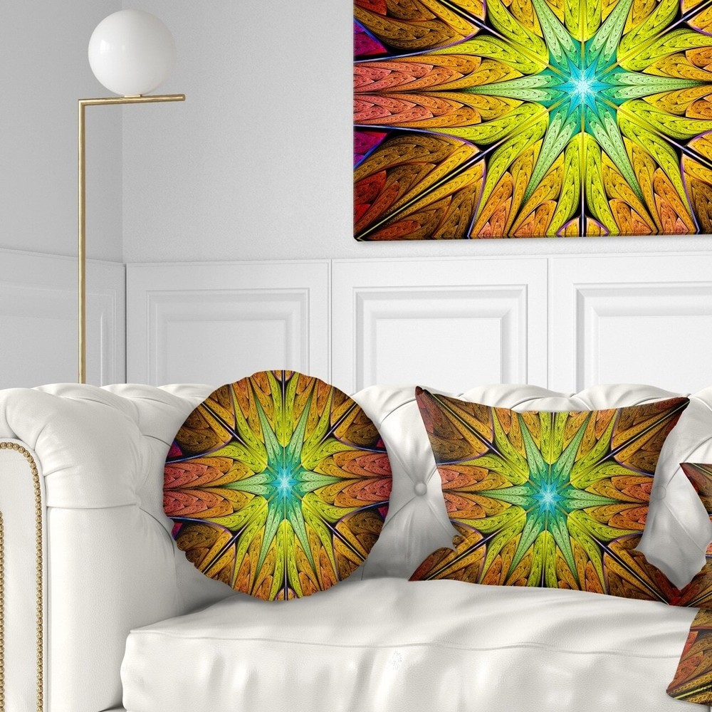 Designart 'Extraordinary Fractal Yellow Design' Abstract