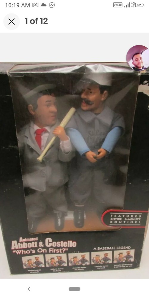 Gemmy Animated Abbott & Costello Who's On First Comedy Duo Collectible Figure t5984-image