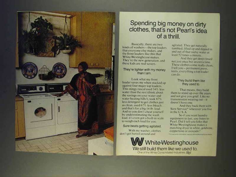 1977 White-Westinghouse Washer, Dryer Ad - Peral Bailey