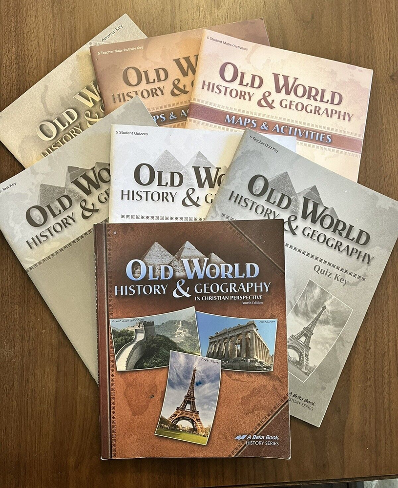ABEKA 5 fifth grade 7x Study Books Old World History & Geography Book Lot-image