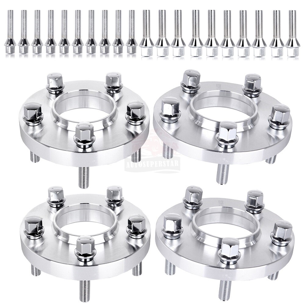 4X(15mm & 20mm) Hub Centric Wheel Spacers 5x120 W/ 12x1.5 Cone Seat For BMW 328i