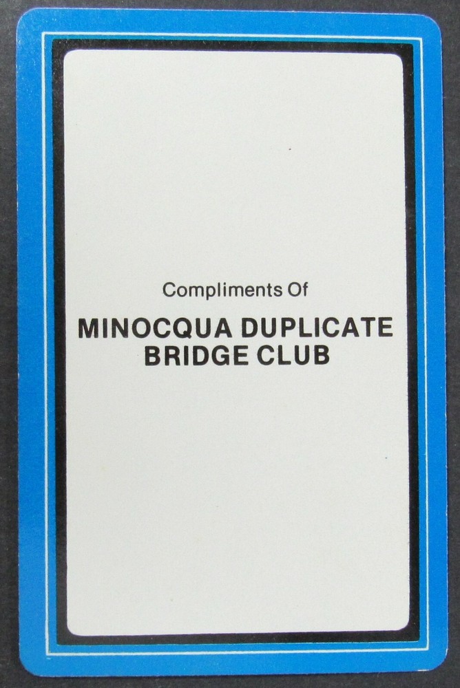 Minocqua Duplicate Bridge Club Ad with Single Swap Playing Cards-image