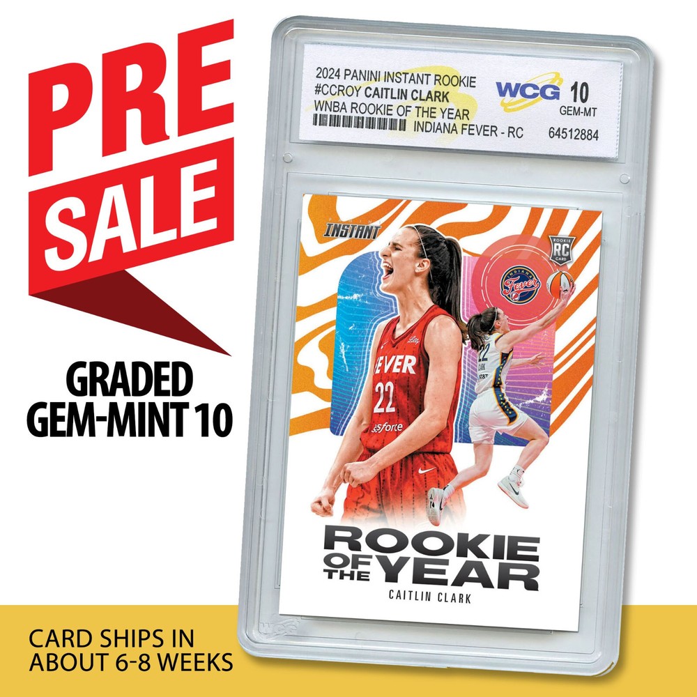 PRESALE 2024 Panini CAITLIN CLARK Rookie of the Year ROOKIE CARD - GEM MINT 10