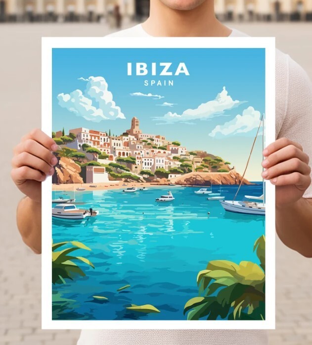 Ibiza Spain Travel Wall Art Poster Print