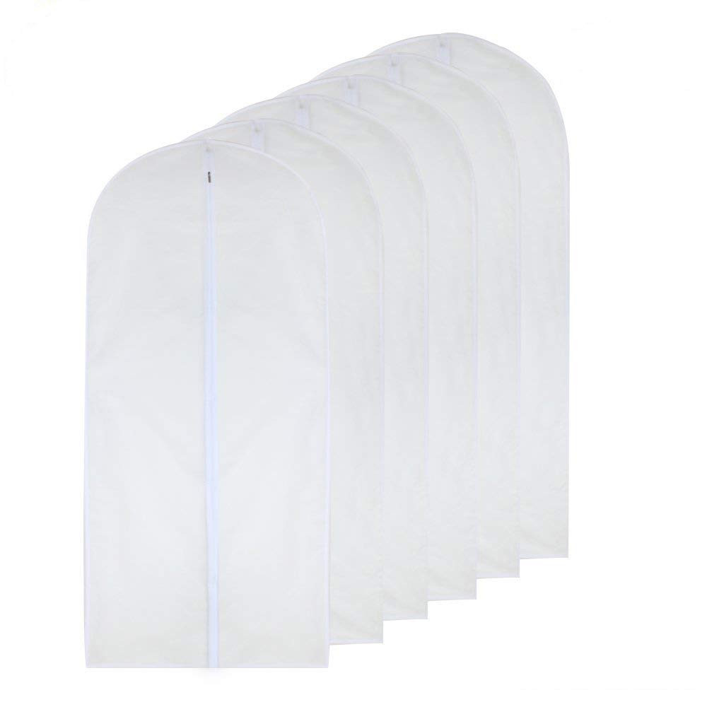 24 x 48 Inch Long Suit Dust Garment Bags for Hanging Clothes