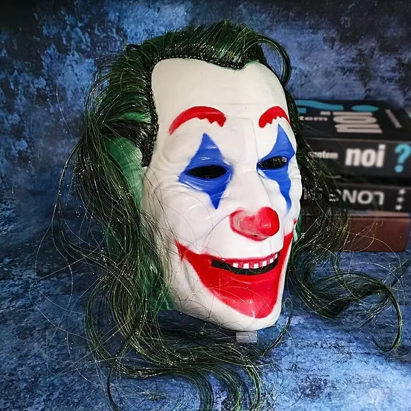Movie Clown Joker Scary Mask Wigs Cosplay Party Hair Accessories for Men & Women