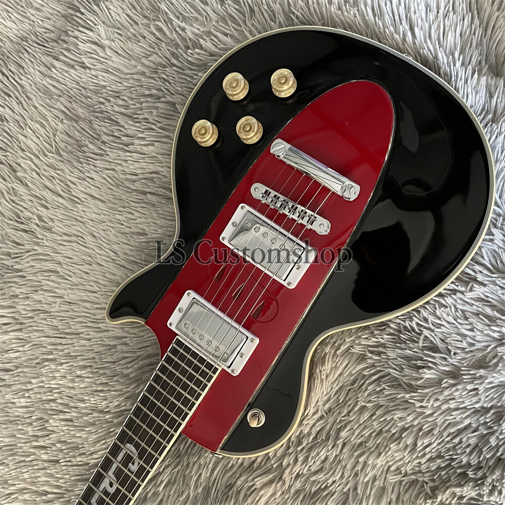 Custom lp Corvette Electric Guitar Solid Body Chrome Hardware 6 String Black