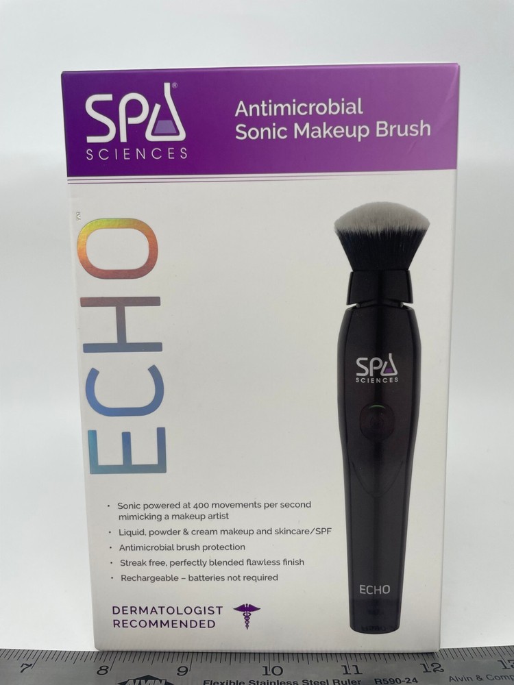 Spa Sciences Echo Antimicrobial Sonic Makeup Brush New Free Shipping