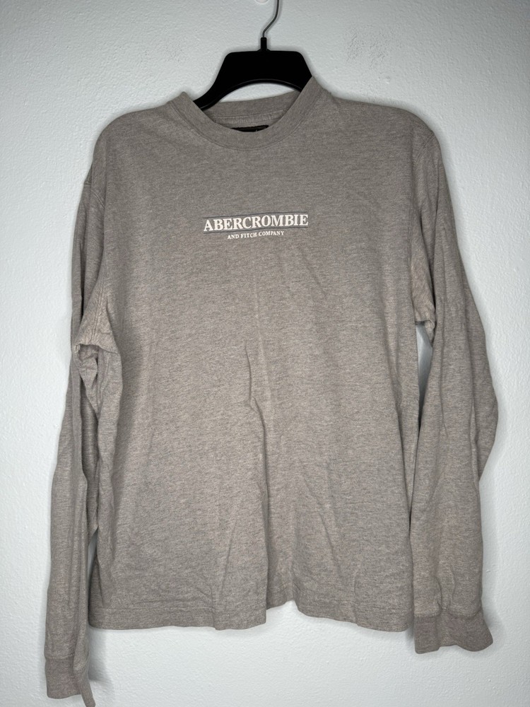 Abercrombie & Fitch Vintage Mens Large Long Sleeve T Shirt Y2K Logo Graphic-image