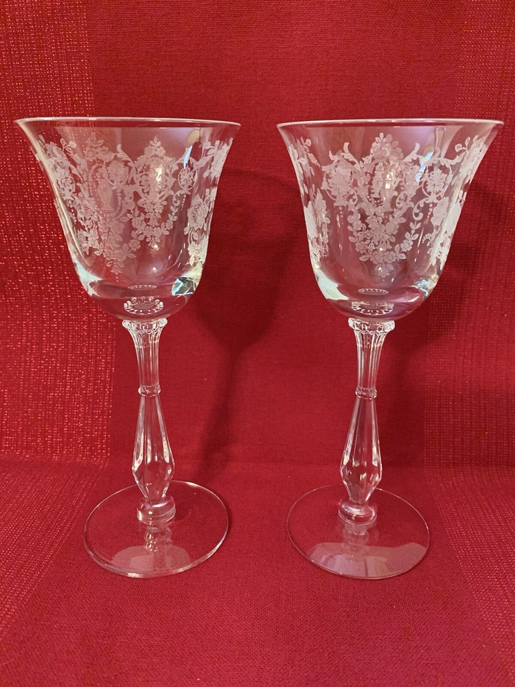 Tiffin Franciscan Cherokee Rose Crystal Wine/Cocktail Glass 4 oz. 6”T