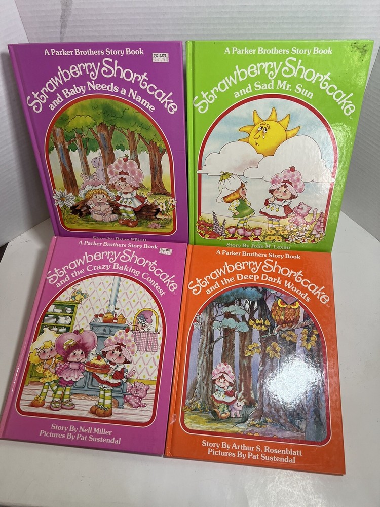 4 Strawberry Shortcake Children's Hardcover Books Parker Brothers - Vintage