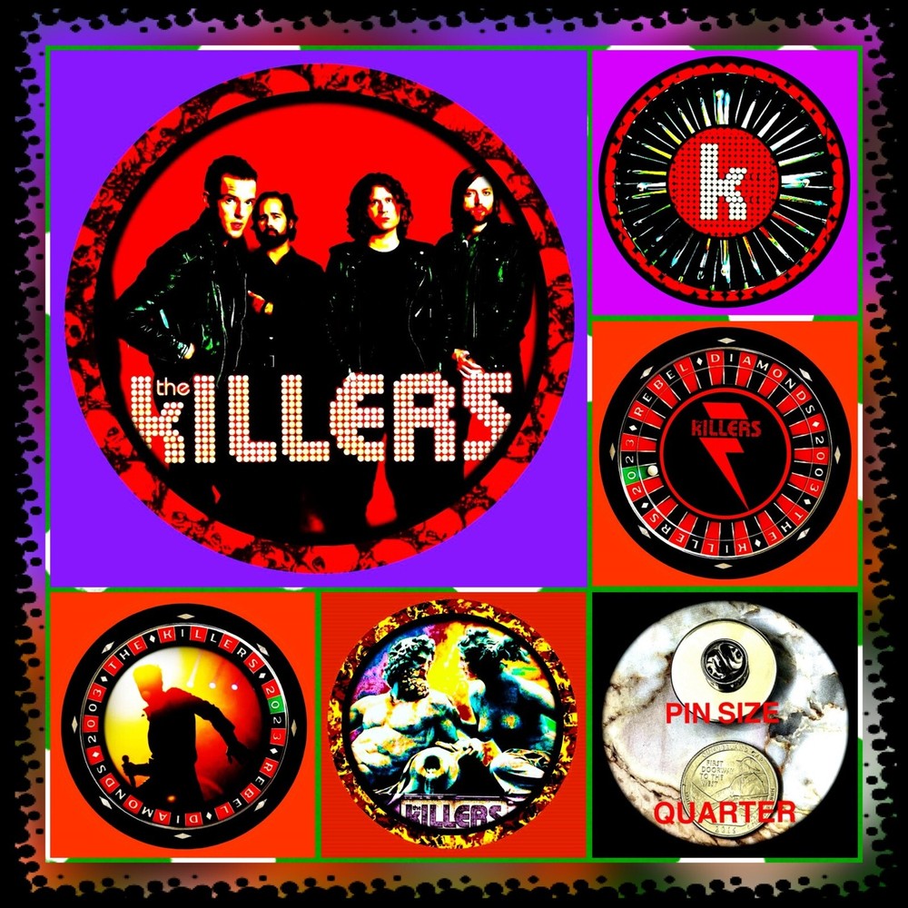 THE KILLERS  ROCK BAND CONCERT AT YAMAAVA FEB 21 2025 FIVE LARGE PINS COLLECTION